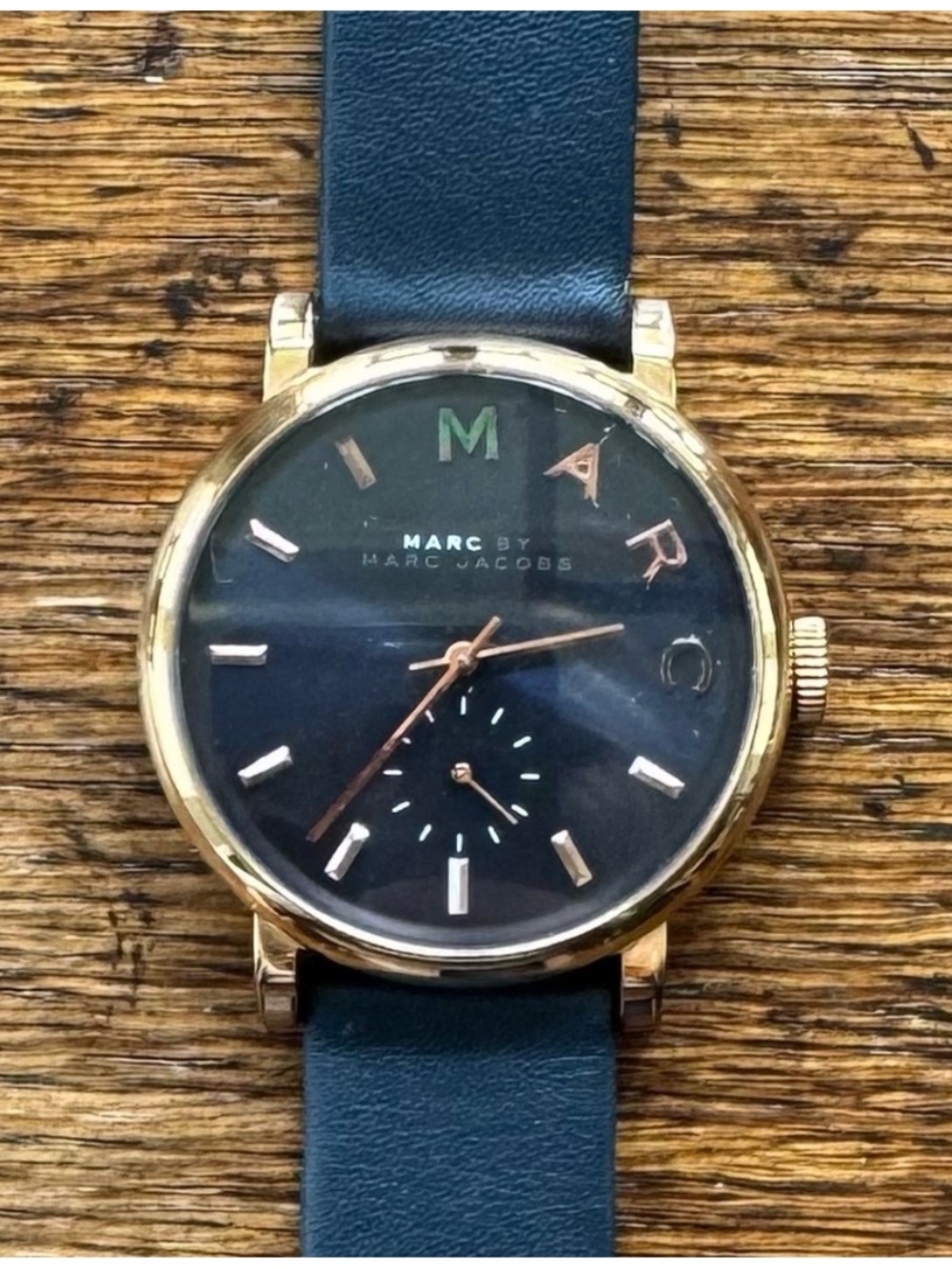 Marc by Marc Jacobs Baker MBM1329 Women's Blue Leather Analog Dial Watch JNA843